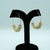 Elegant Pearl Cluster Gold Hoop Earrings