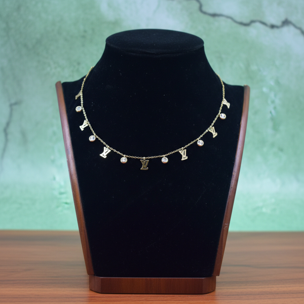 Golden Initial Sparkle Necklace