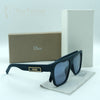Premium Designer-Inspired Square Frame Sunglasses – Blue Lens Edition