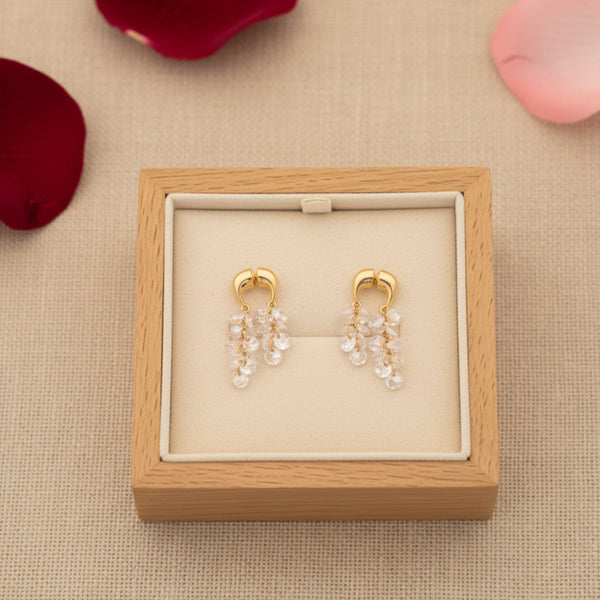 Crystal Dewdrop Hoops