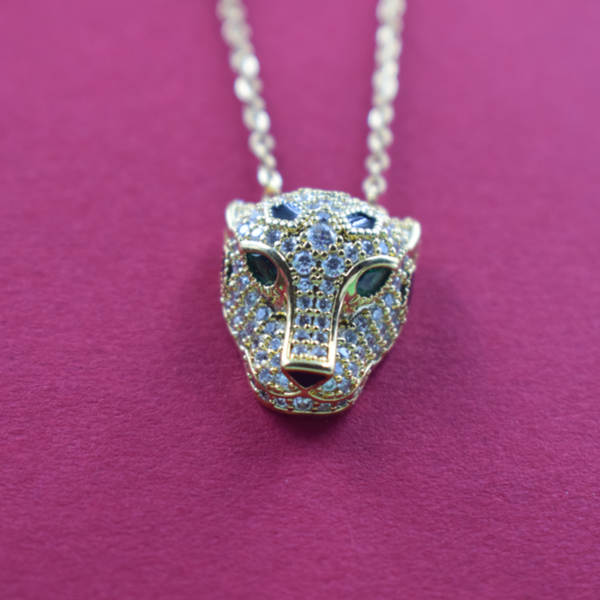 Royal Gold Panther Head Pendant