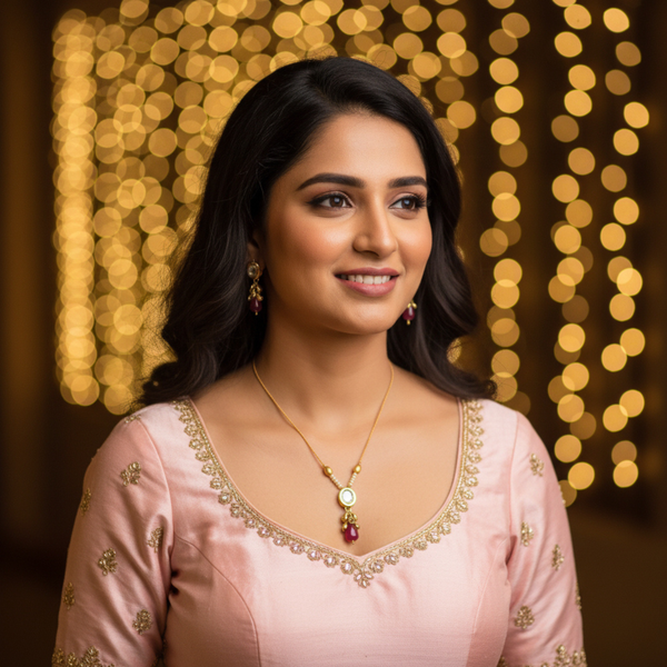 Ruby Dewdrop Pendant Set