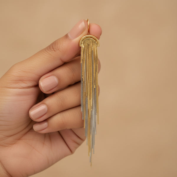 Golden Veil Fringe Earrings