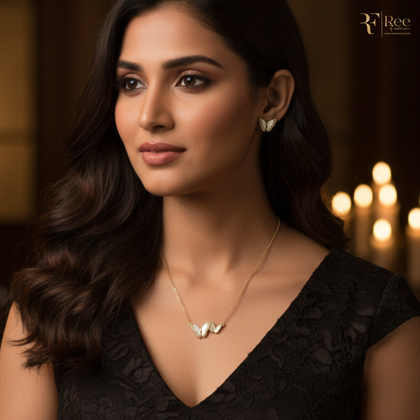 Golden Flutter Butterfly Pendant