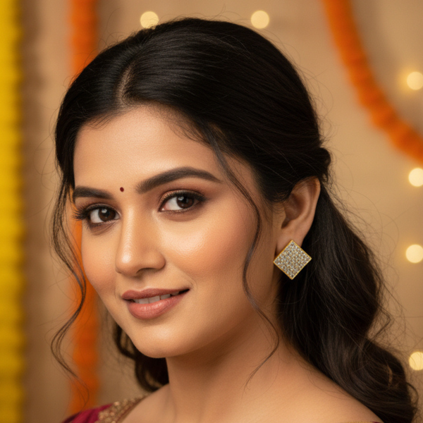 Diamond Grid Pendant Necklace