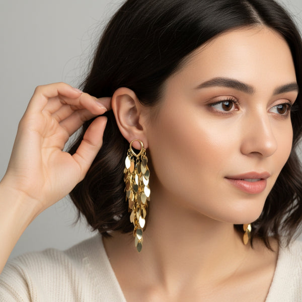 Golden Leaf Cascade Earrings