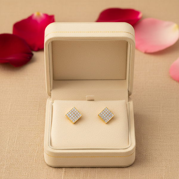 Diamond Grid Pendant Necklace