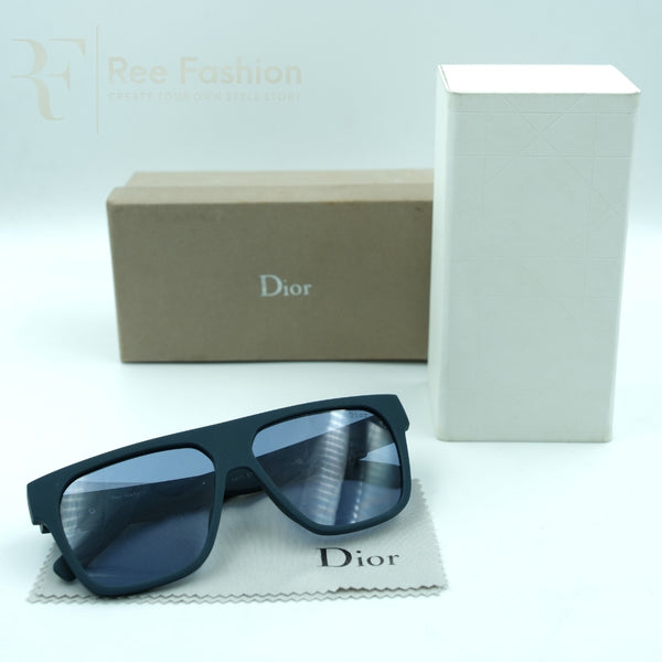 Premium Designer-Inspired Square Frame Sunglasses – Blue Lens Edition