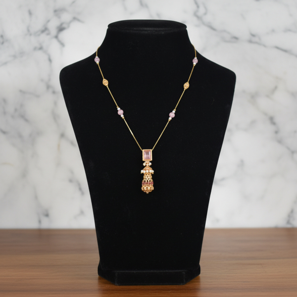 Amethyst Jhumka Drop Necklace