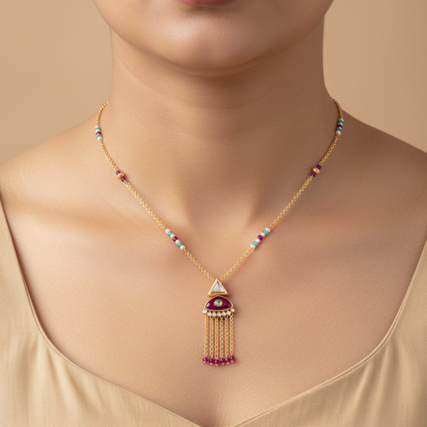 Evil Eye Tassel Pendant Set