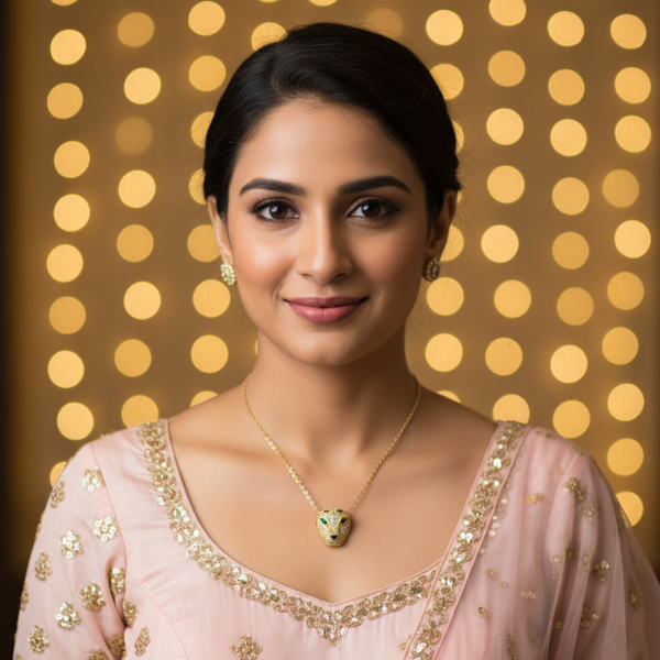 Royal Gold Panther Head Pendant