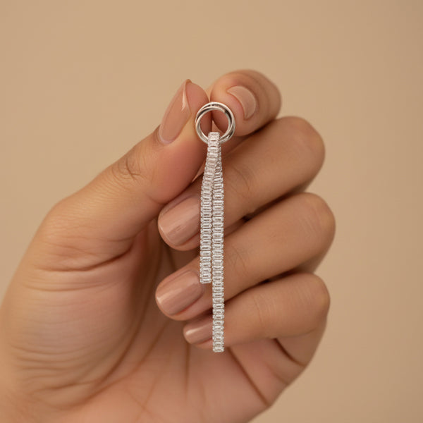 Silver Cascade Loop Earrings