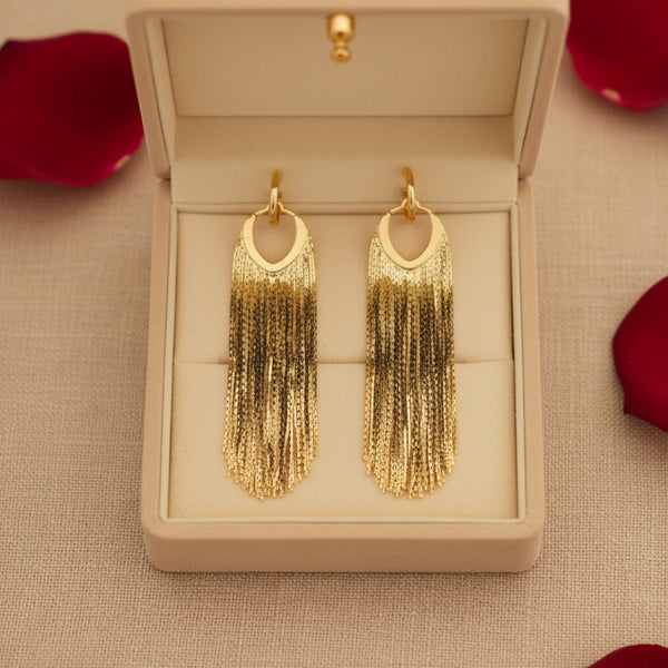 Golden Veil Fringe Earrings