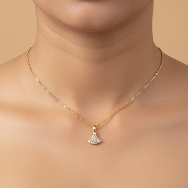 Golden Arc Sparkle Pendant