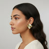Golden Ripple Square Stud Earrings