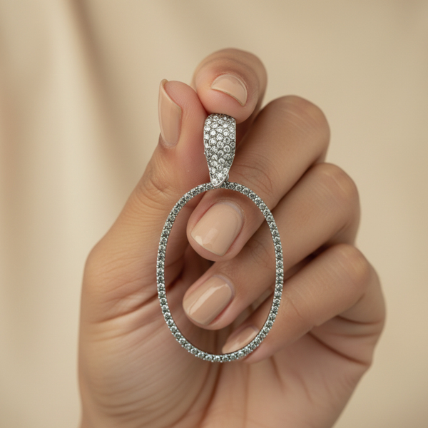 Celeste Oval Diamond Drop Earrings