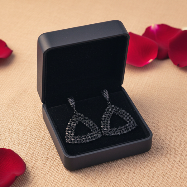 Midnight Noir Beaded Drop Earrings