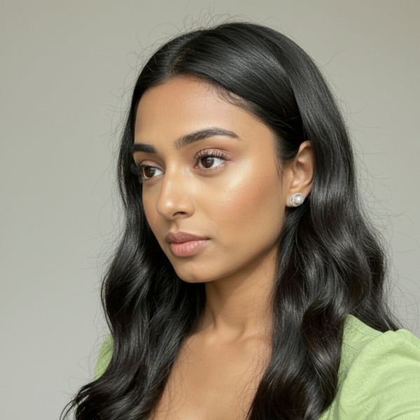 Aurora Pearl Halo Studs