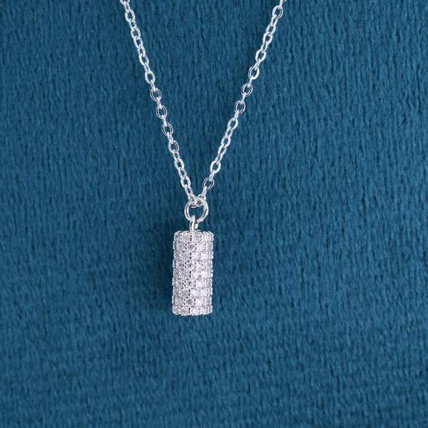 Silver Spark Column Pendant