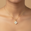 Diamond Grid Pendant Necklace