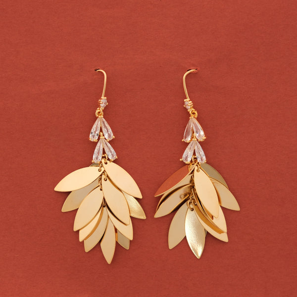 Golden Leaf Cascade Earrings