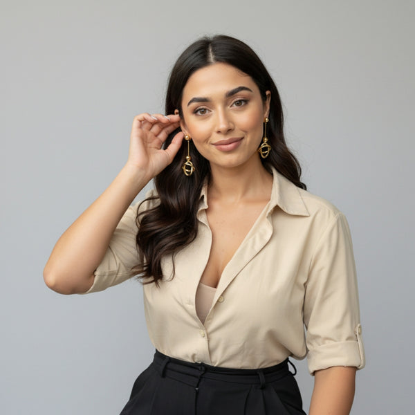 Aurora Interlock Drop Earrings