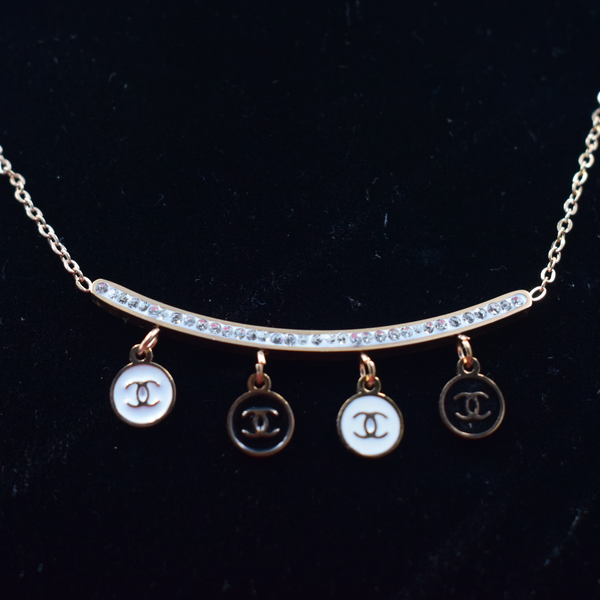 Monochrome Charm Bar Necklace