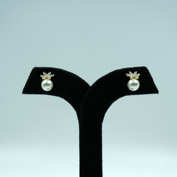 Pearl Crown Stud Earrings