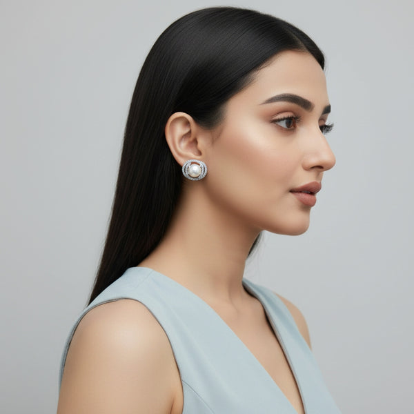 Celeste Blue Pearl Studs