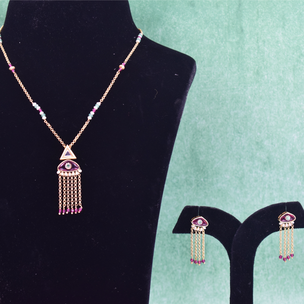 Evil Eye Tassel Pendant Set