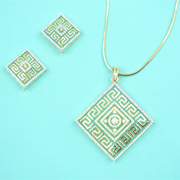 Rajasi Ruby Heritage Pendant Set