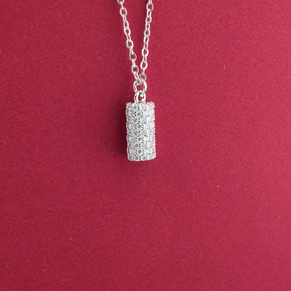 Silver Spark Column Pendant