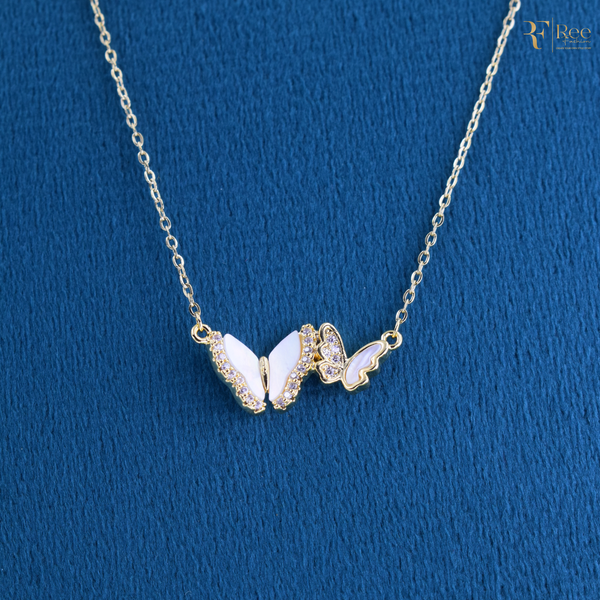 Golden Flutter Butterfly Pendant