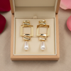 Pearl Square Drop Earrings