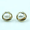 Golden Embrace Pearl Studs