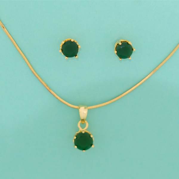 Emerald Aura Pendant Set
