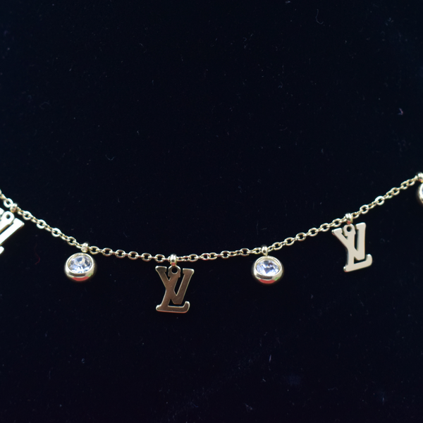 Golden Initial Sparkle Necklace