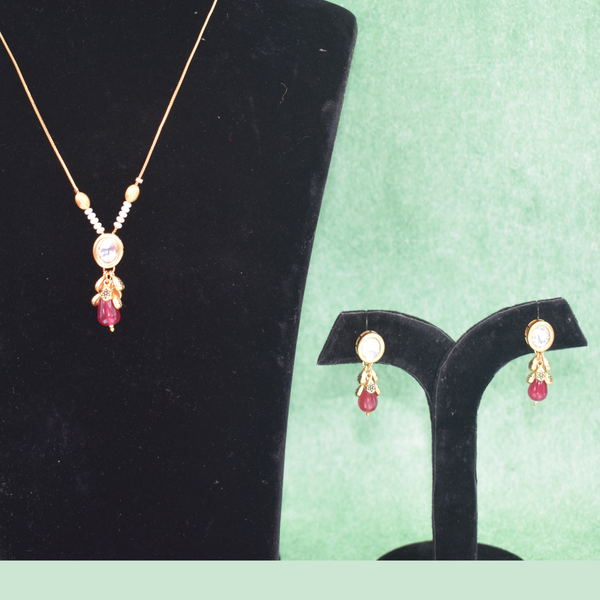 Ruby Dewdrop Pendant Set