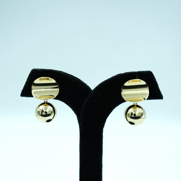 Luna Drop Gold Stud Earrings