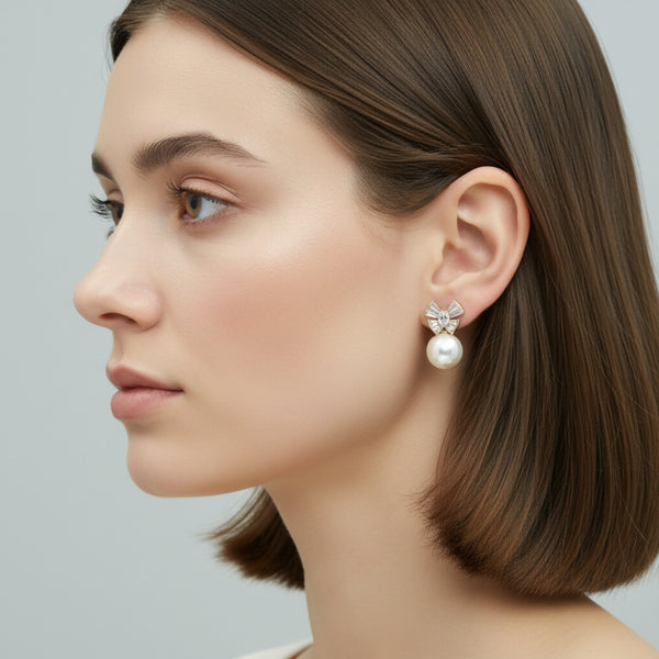Pearl Blossom Stud Earrings
