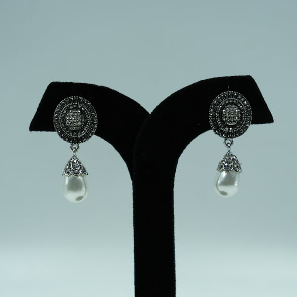 Regal Pearl Halo Earrings
