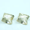 Golden Ripple Square Stud Earrings