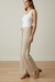 Beige Ribbed Knit Lounge Pants