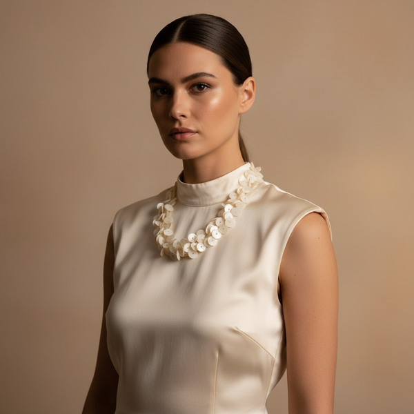 Pearl Shell Cluster Necklace