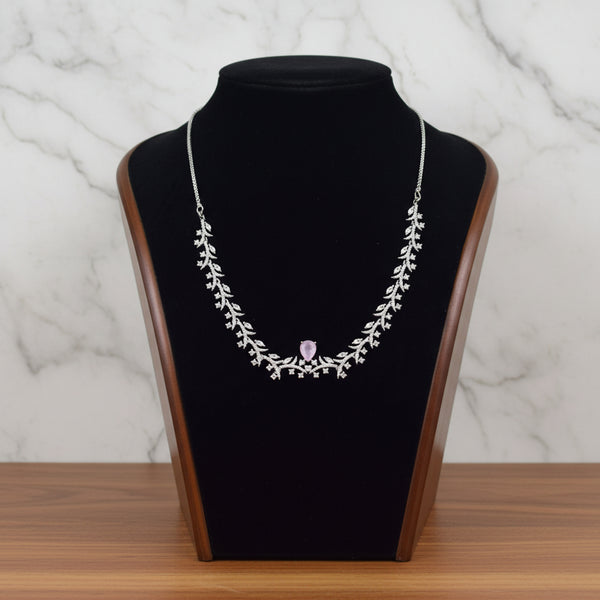 Blush Crystal Vine Necklace Set
